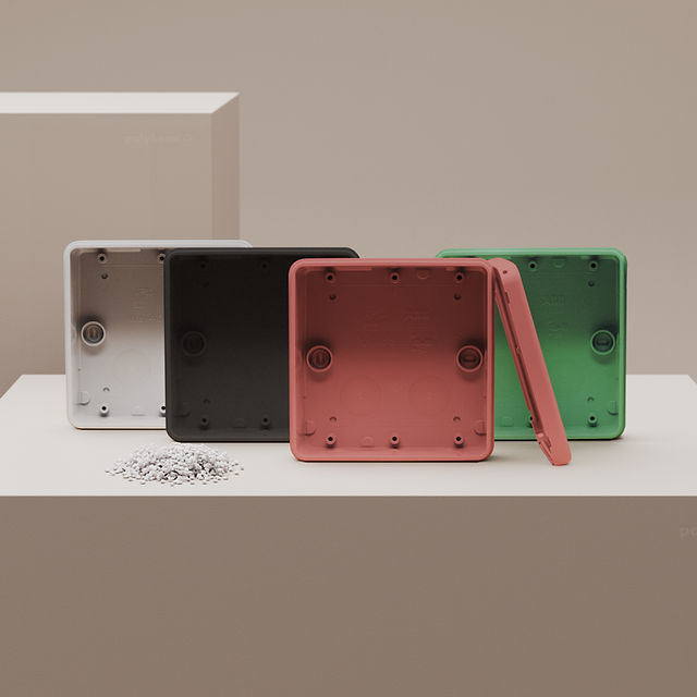 Kopplingsdosor av återvunnet plastmaterial tillverkade av ABB